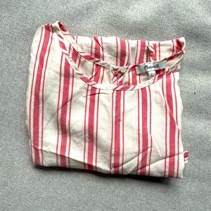 Madewell tank, red & white striped, size L